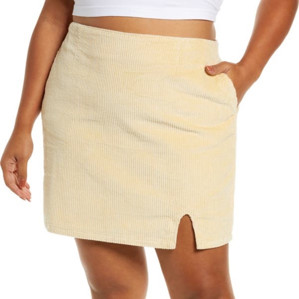 BP Plus Size Womens Corduroy Notched Hem Skirt